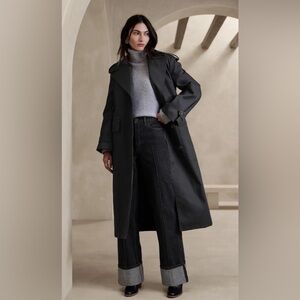 Banana Republic‎ timeless Trench Coat long in Black WATER RESISTANT